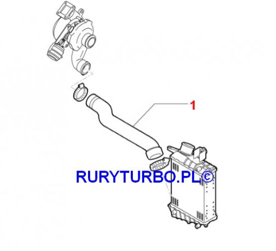 RURA, PRZEWÓD POWIETRZA TURBO INTERCOOLER ALFA 147 156 GT 1.9 JTD JTDM