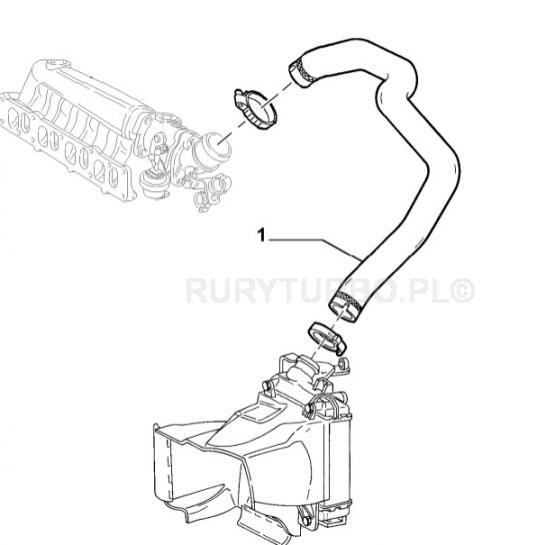 PRZEWÓD TURBO INTERCOLER KOLEKTOR ALFA ROMEO 147 GT 1.9 JTD JTDM