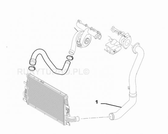 PRZEWÓD TURBO  INTERCOOLERA - KOLEKTOR ALFA ROMEO 159 1.9 JTDM 8V i 16V